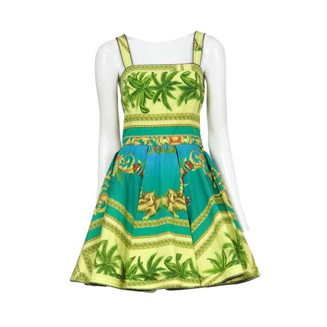 versace palm dress|Versace Palm Print Jersey Deep.